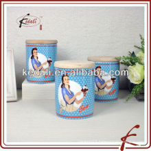 Fresh Style Cheap Ceramic Porcelain Candy Cream Storage Jar